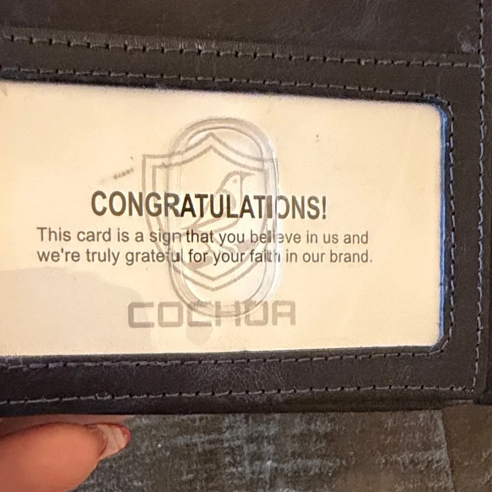 COCHOR Luxury Midnight Blue Leather Wallet